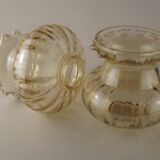 Matching Pair Mid Century Amber Glass Bubble Glass Replacement Shades 5593