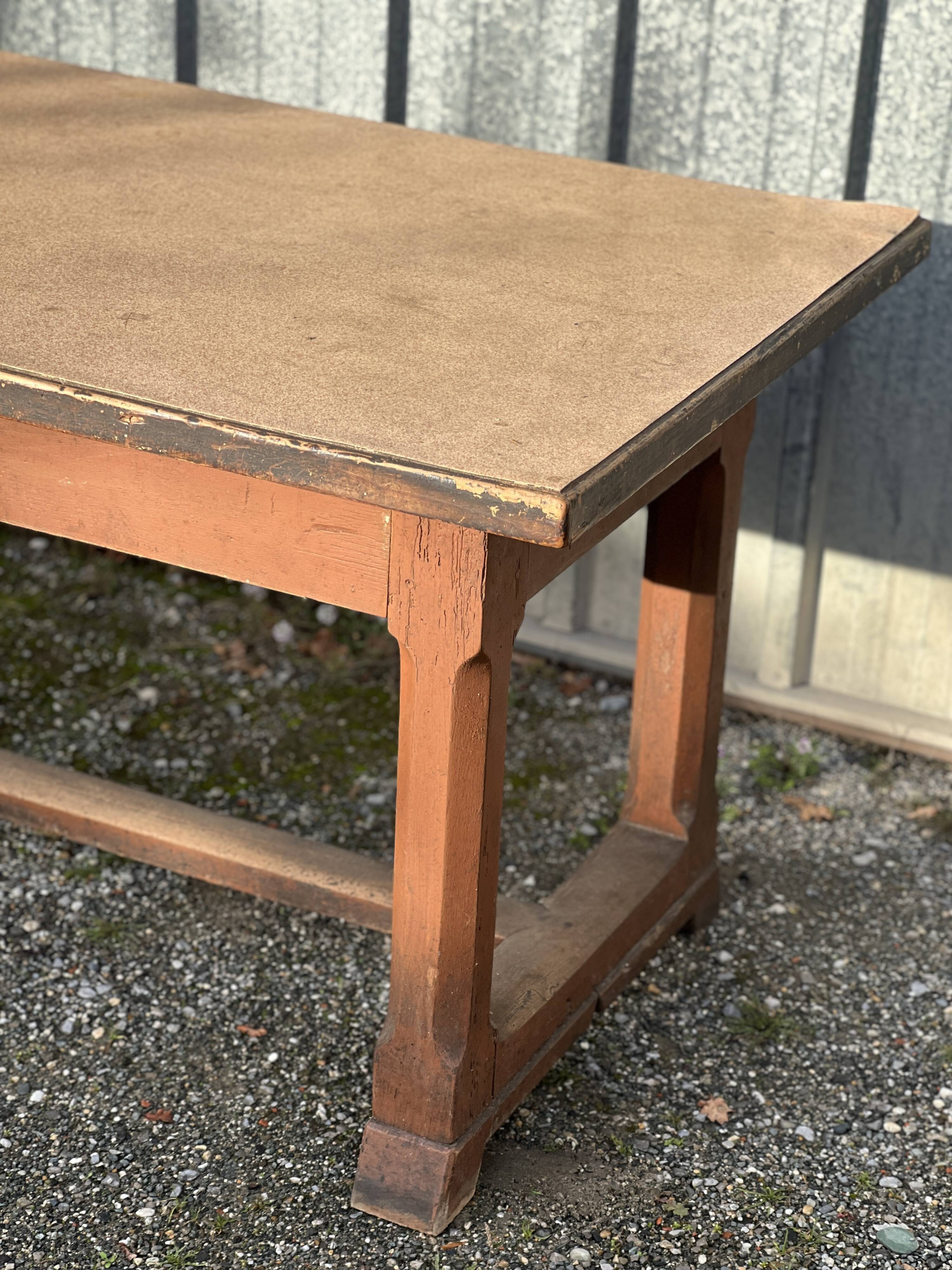 Solid wood farmhouse table with drawer