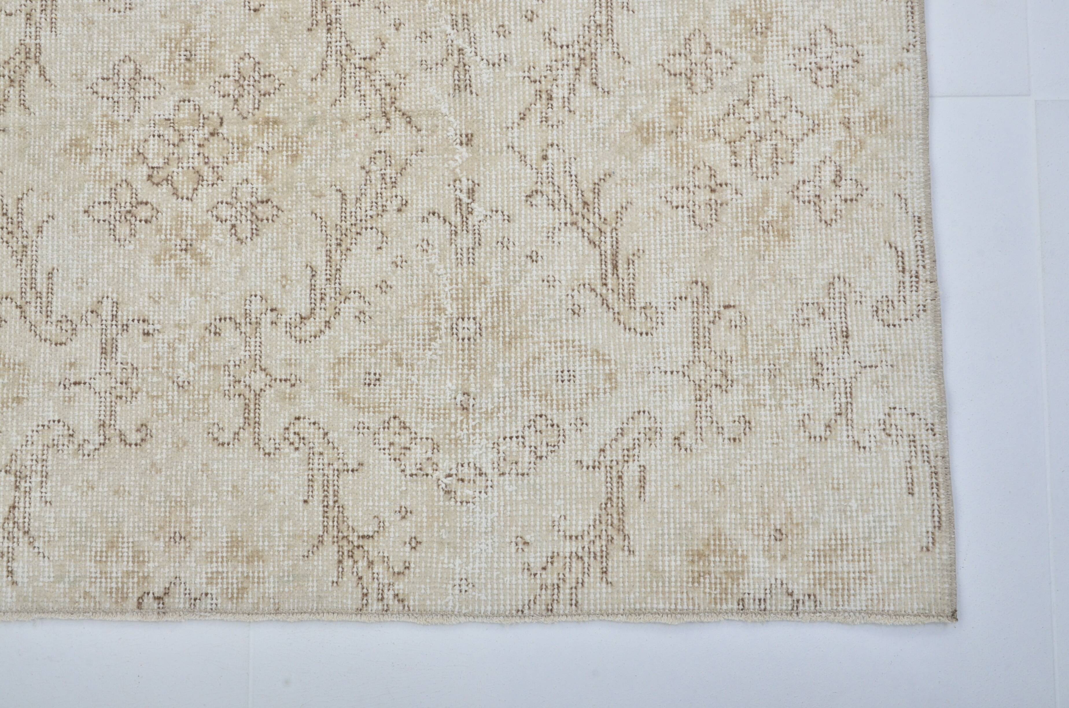 Beige Geometric Oushak Turkish Rug sku 3123