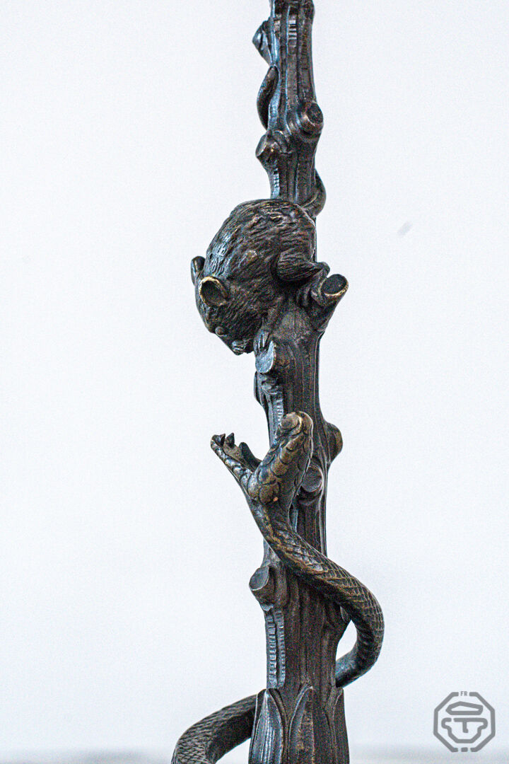 Pair of victor Paillard bronze candlesticks