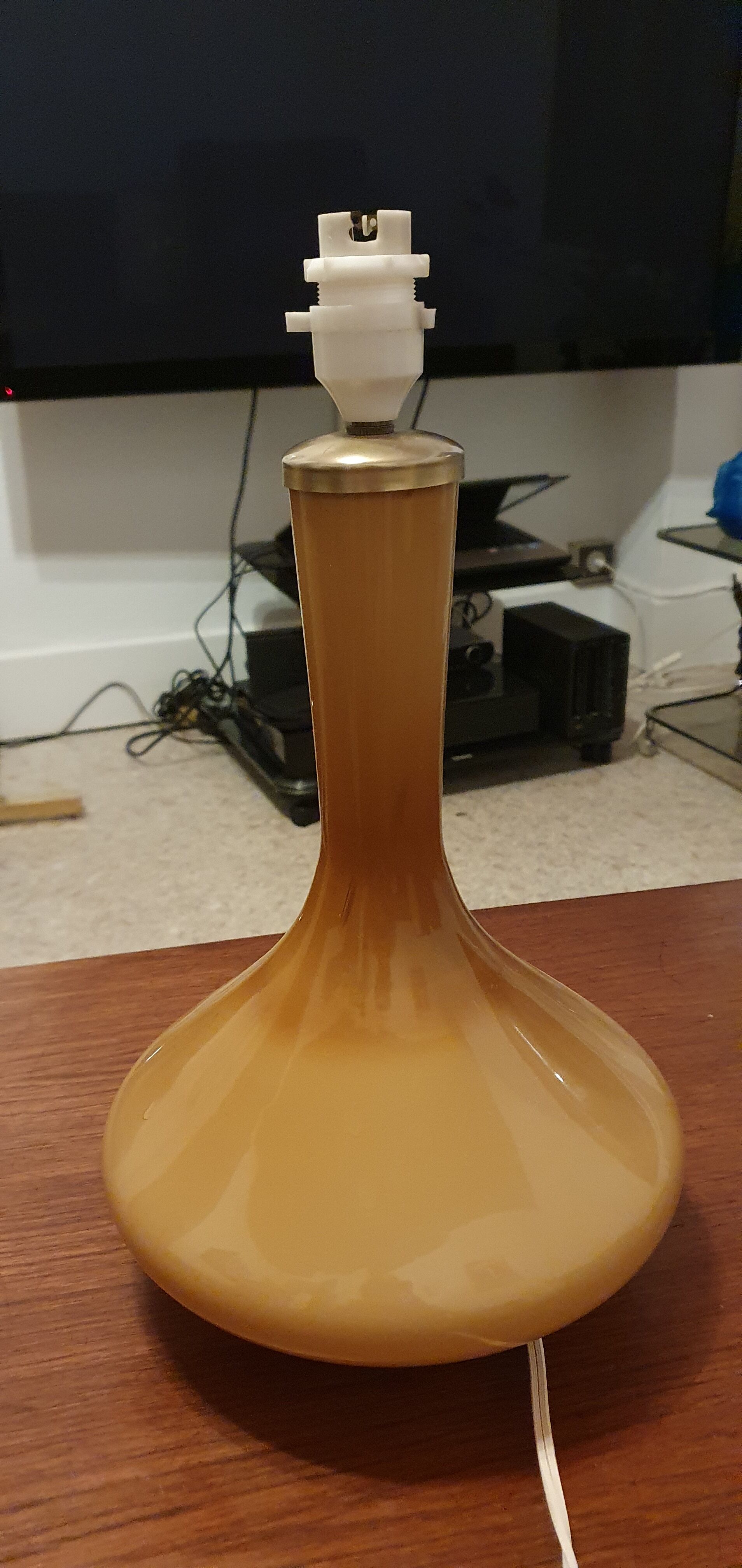 Vintage glass table lamp by Jacob E. Bang for Holmegaard