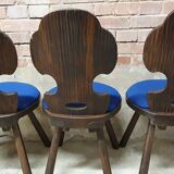 Set of 6 brutalist bistro chairs 1960