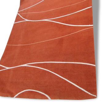 Petit tapis contemporain orange, 123x70