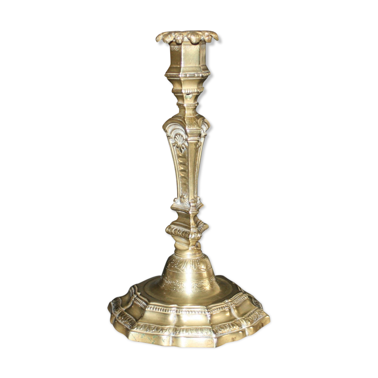 Old candleholder bronze time Louis XIV end XVII th