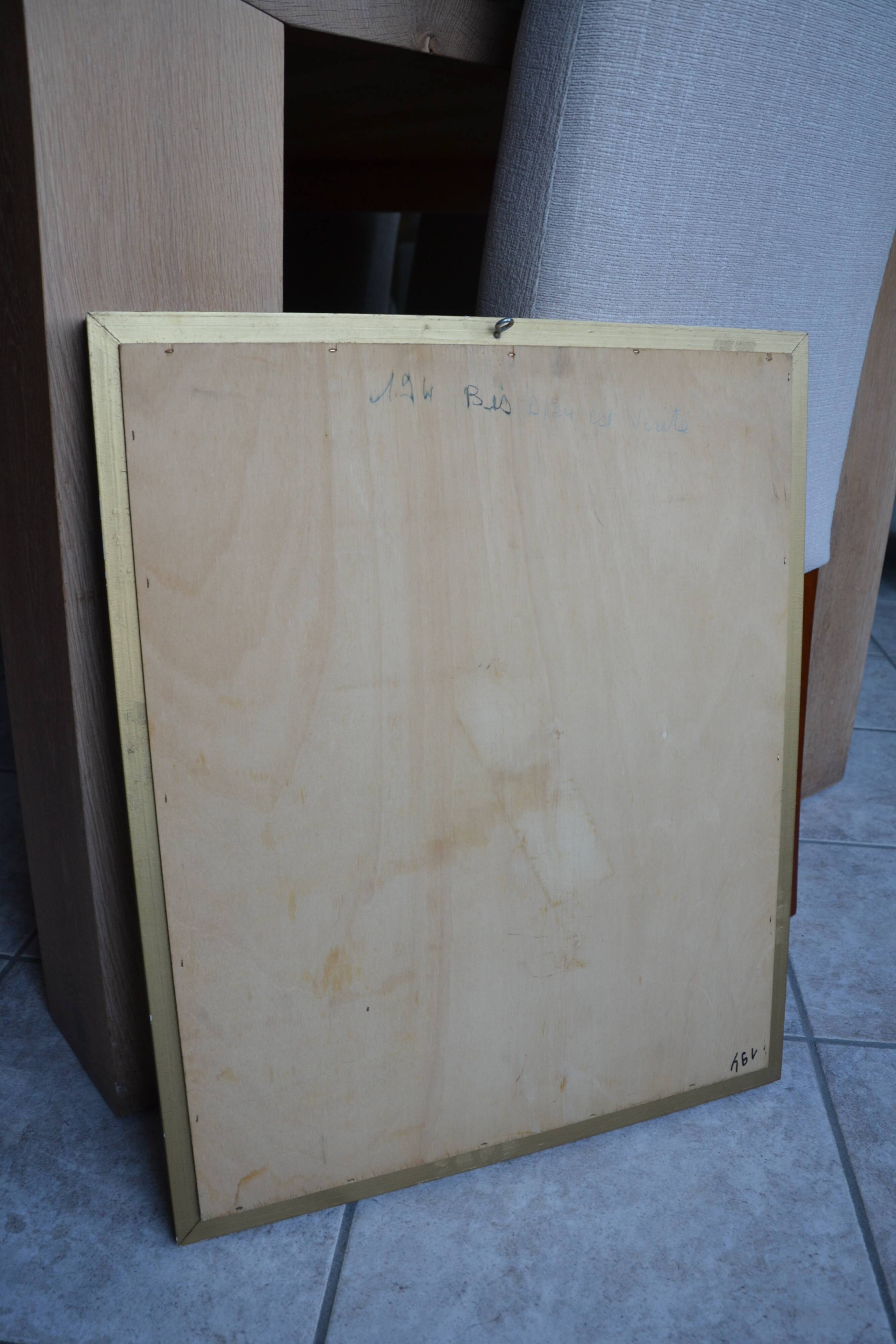 Beveled golden mirror