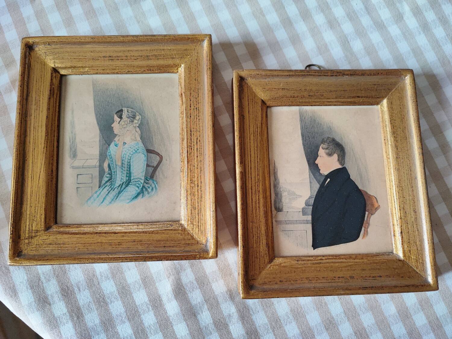 Paire de dessins de J. Mosely 1846