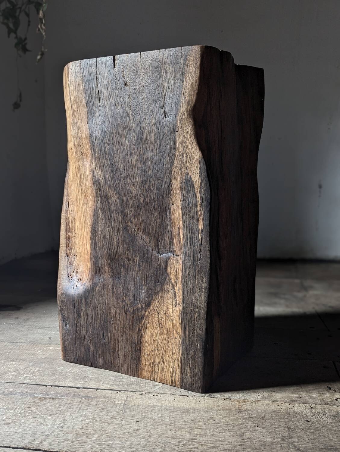 Antique oak pedestal