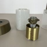 Set of two minimalist Brass and glass "tube" Ceiling Light, Italy 1970s