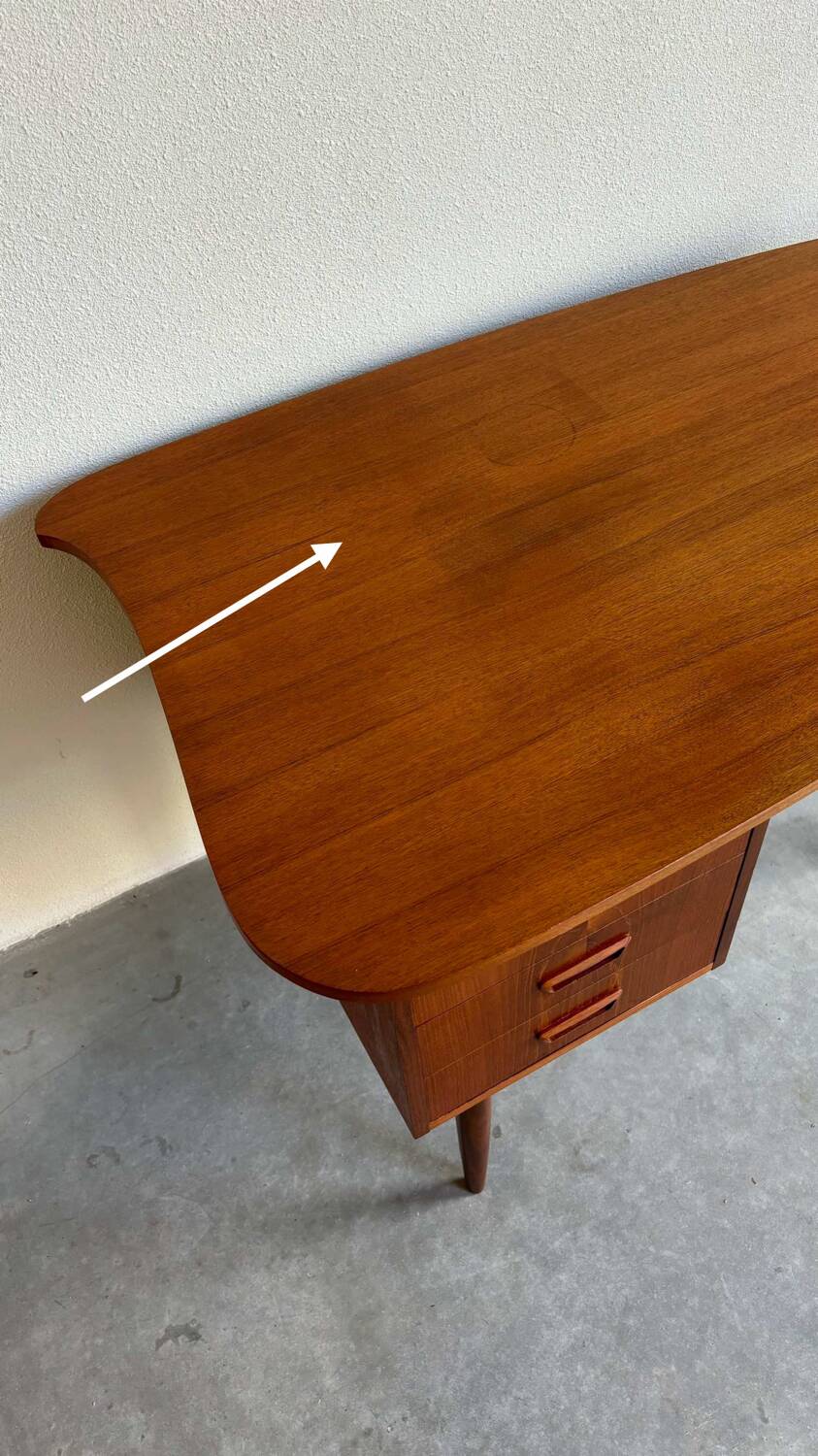 Vintage desk tambour teak