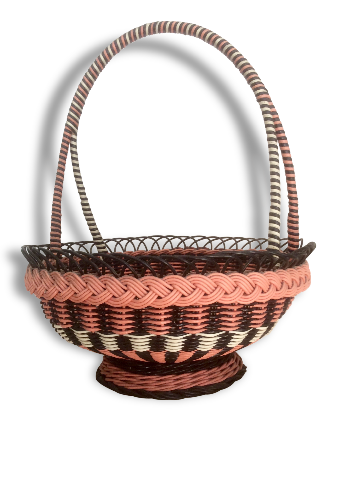Corbeille en scoubidou vintage