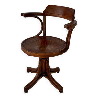 Bentwood Oak Desk Chair by Thonet, 1950s