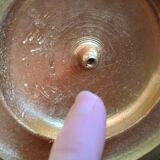 Paire de bougeoirs laiton & verre - centre de table -