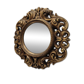 Round wall mirror Deknudt baroque gold vintage scrolls decor