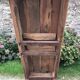 Antique Louis Philippe style farm table in solid cherry wood with 2 drawers and turned base.