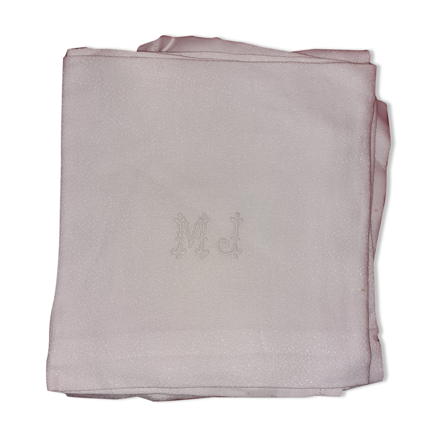 5 white damask towels with monogram