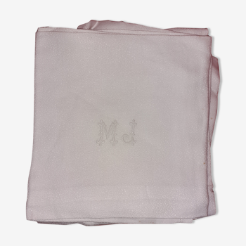 5 white damask towels with monogram