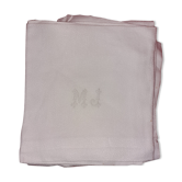 5 serviettes damassées blanches avec monogramme