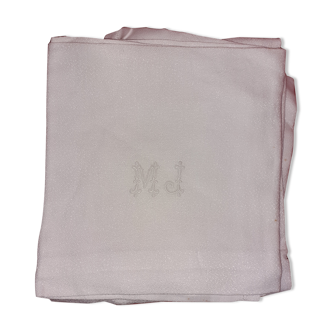 5 serviettes damassées blanches avec monogramme