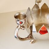 1 3-light candlesticks in silver metal