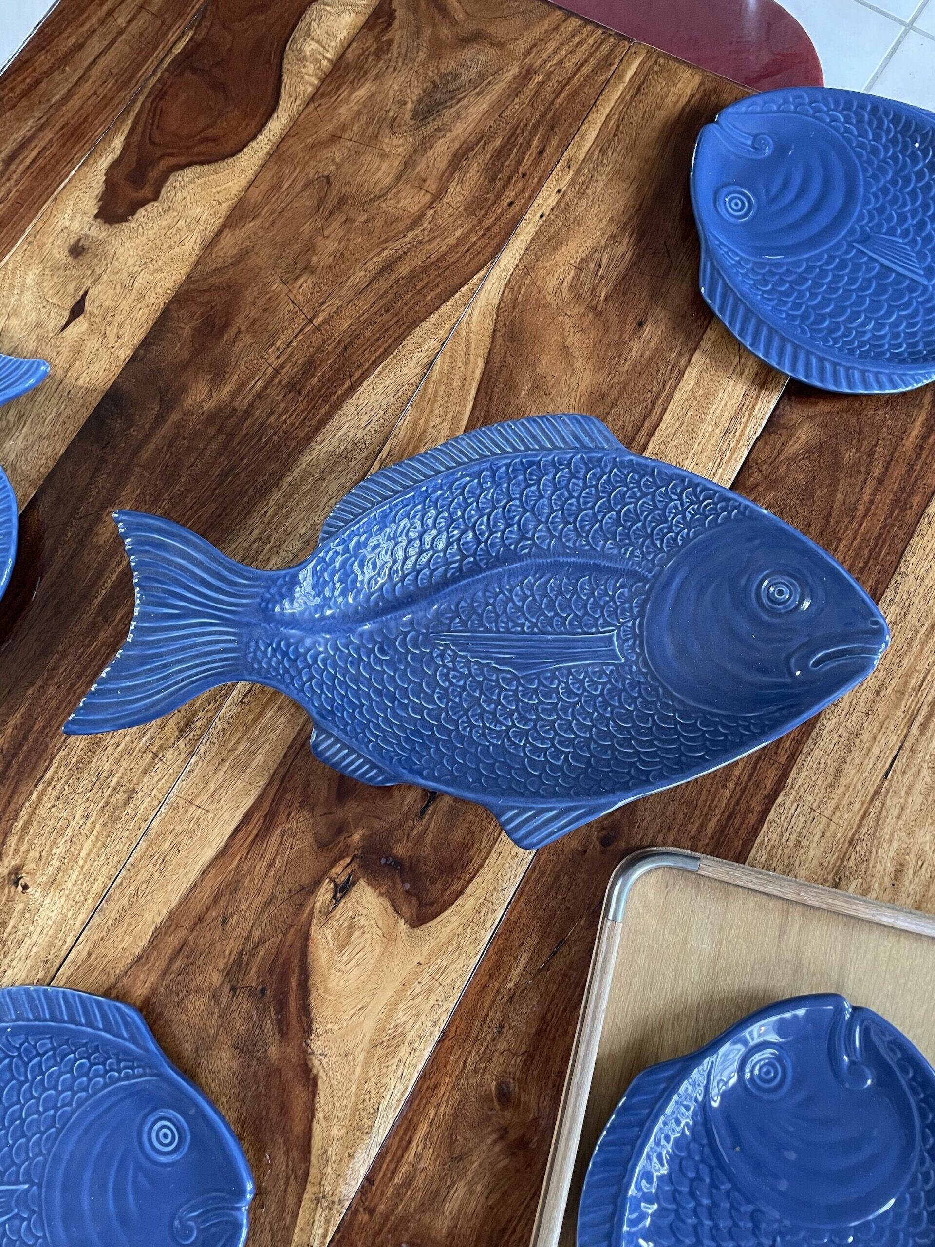 Shallow ceramic fish dish