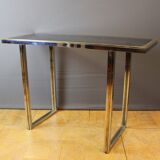 Chrome and gilded console by Romeo Riga around 1970