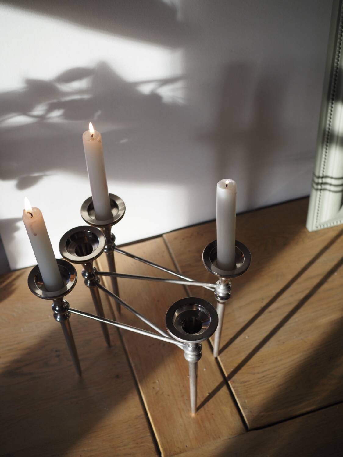 Scandinavian chrome modular candle holder 1960