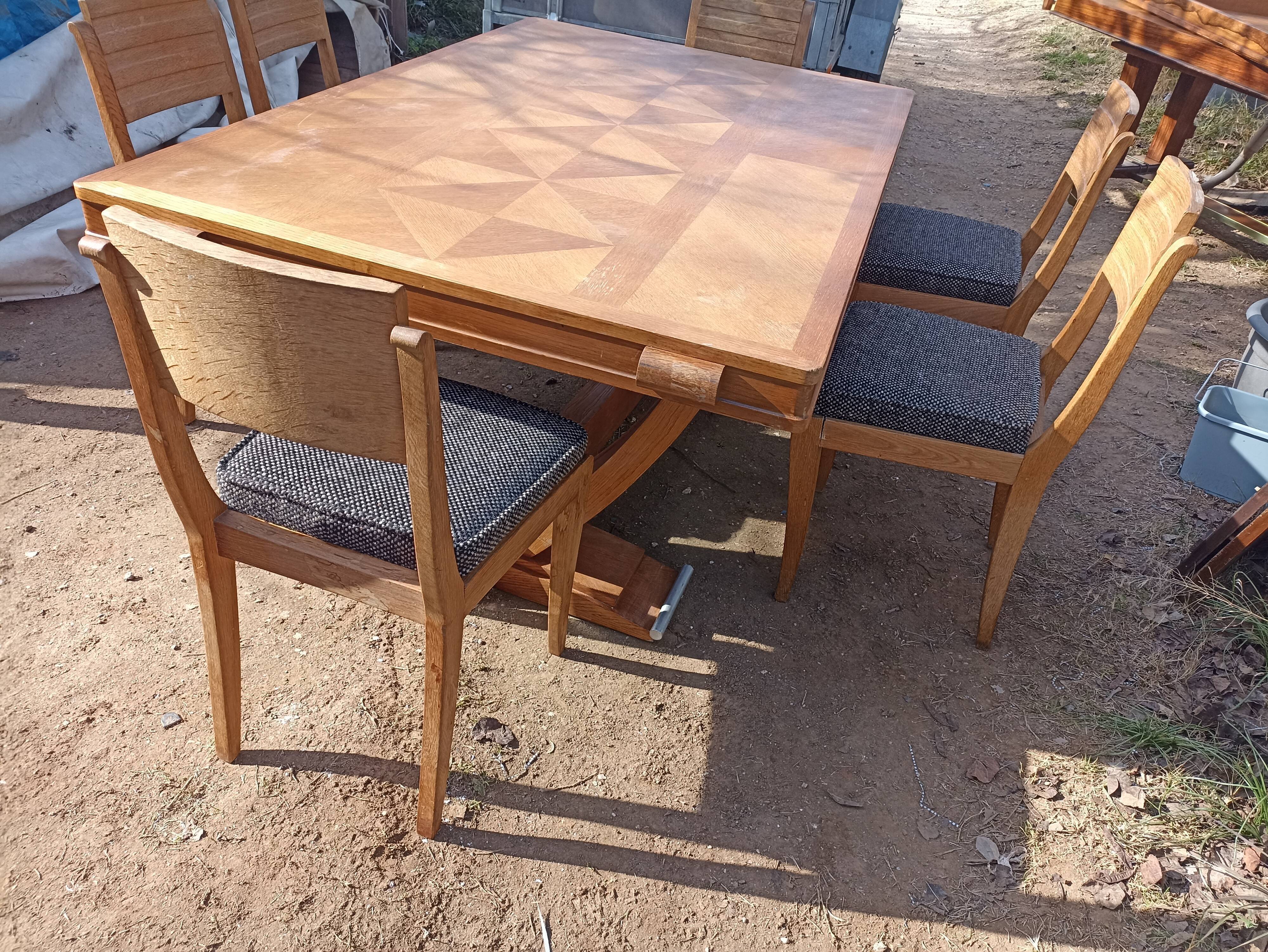 Table and chairs art deco Gaston Poisson