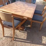 Table and chairs art deco Gaston Poisson