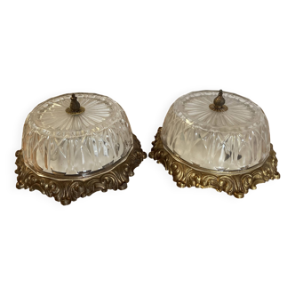 Pair of Italian ceiling lights, 50s-60s