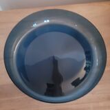 Round blue glass serving dish