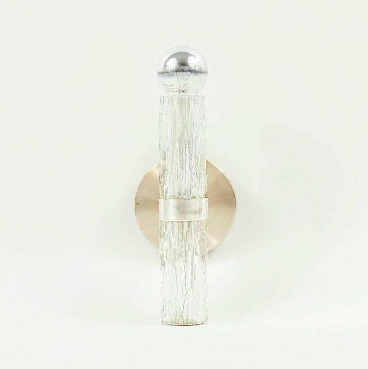 Pair of Mid-Century Glass Wall Lamps from Kaiser Leuchten, Germany, 1960s