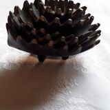 Set of trundle ashtrays in patinated bronze with 5 cups "hedgehog" attributed to Walter Bosse
