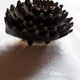 Set of trundle ashtrays in patinated bronze with 5 cups "hedgehog" attributed to Walter Bosse