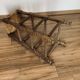 Stool high straw wood turned