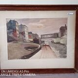 Maurice Bizet - Watercolor - 1927 signed - view of the port of Madrague (Marseille)