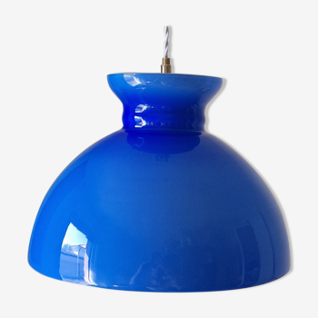 Vintage blue opaline pendant lamp