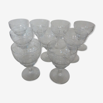 Suite de 9 verres art déco