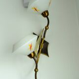 Pair of glass and brass wall light 50/60