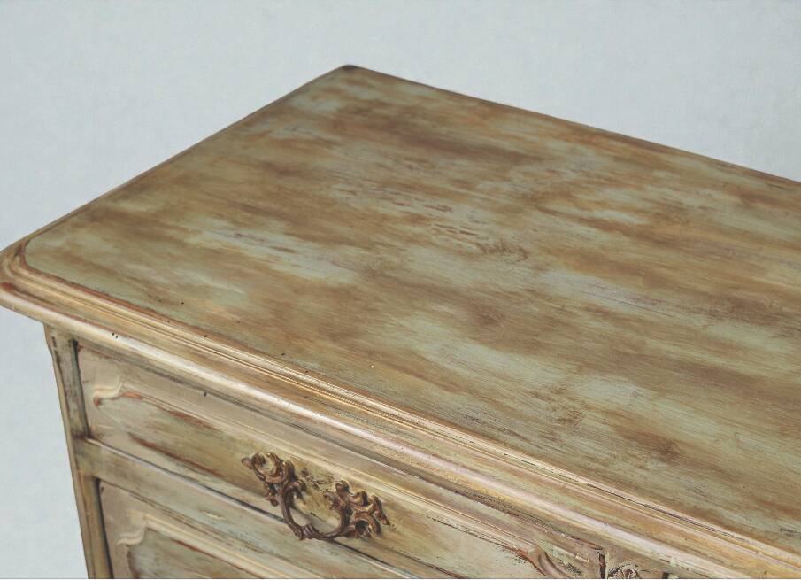 Beige and rust chest of drawers
