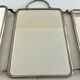 Antique Art Deco triptych barber mirror from the 1920s/30s – leather covering o