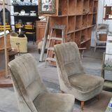 Paire de fauteuils velours anciens