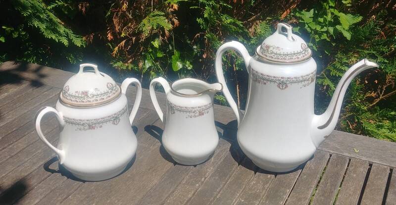 Limoges art porcelain coffee service manufactured by PP
