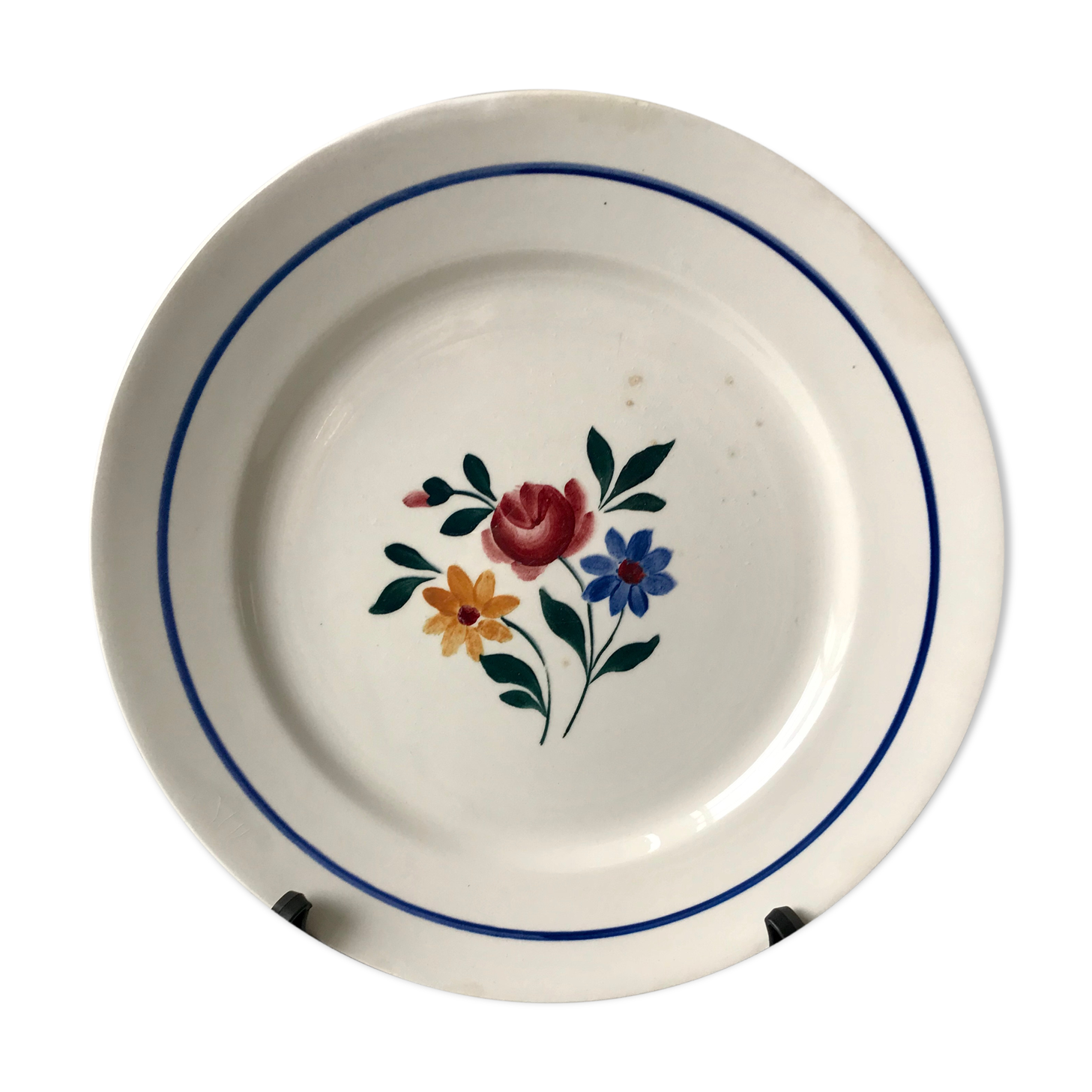 Round dish Saint-Amand Céranord model "Gilberte" hand painted 30s