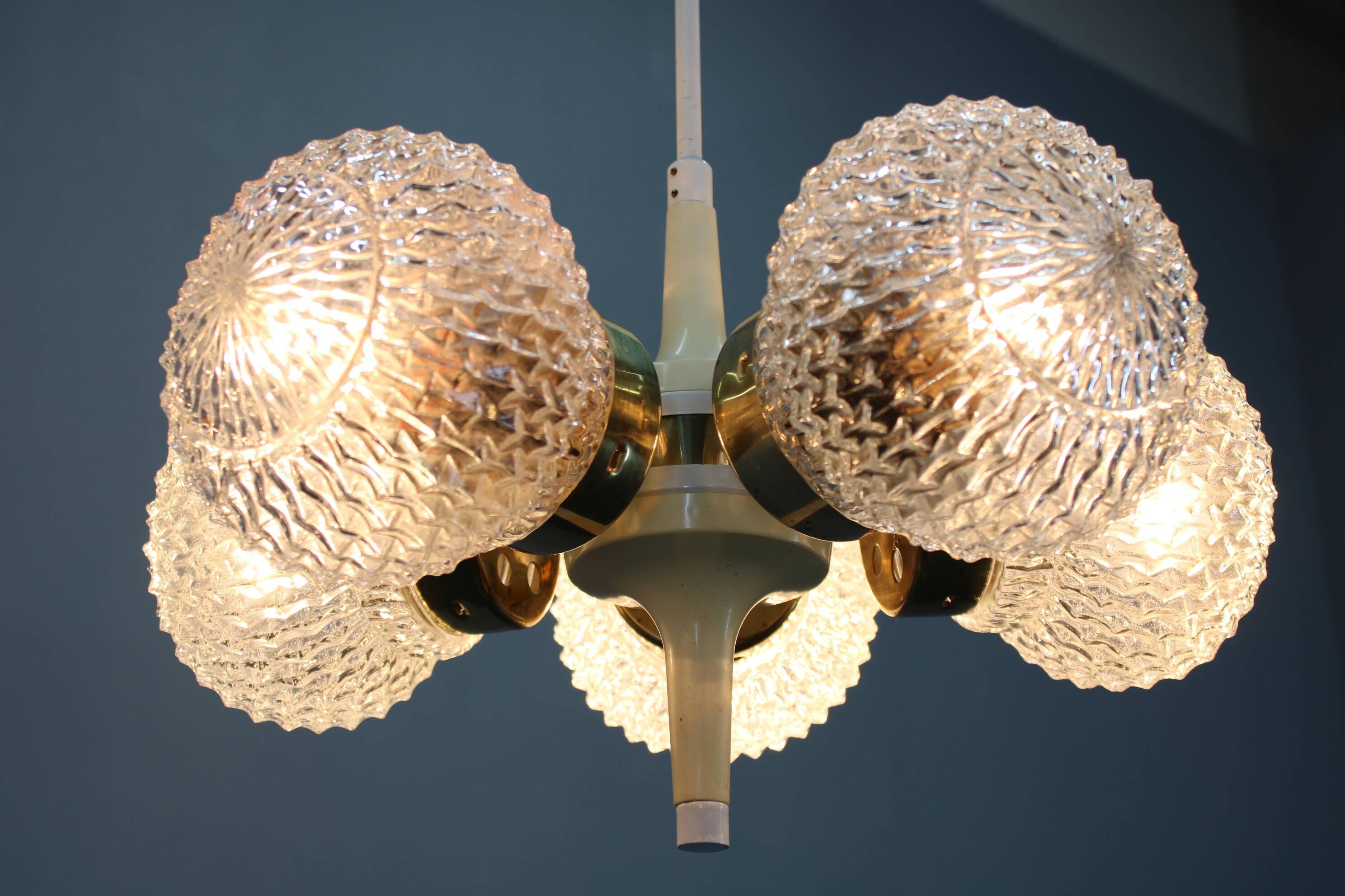 1970s Glass Chandelier by Instala Decin, Czechoslovakia