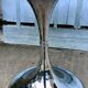 Tulip table oval glass and chrome 1970