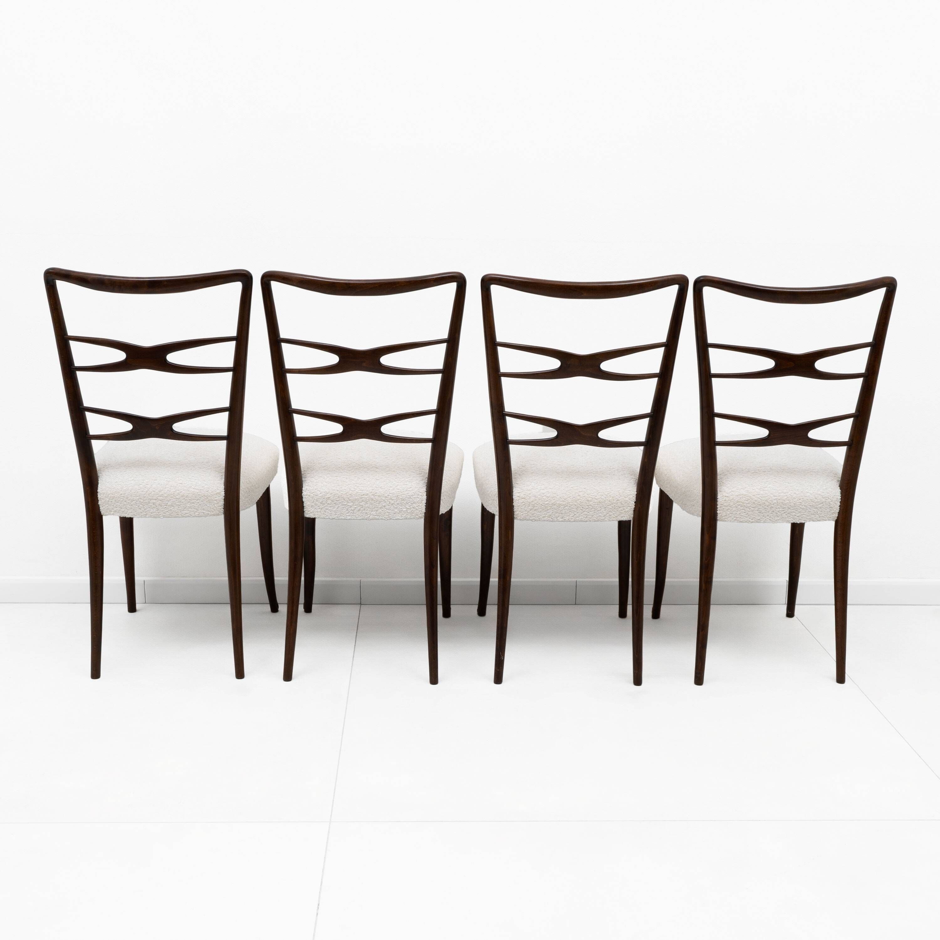 Attributed to Guglielmo Ulrich Mid-Century Dinning Chairs,1940s,Set of four