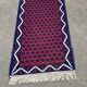 Hand-knotted wool rug 1970 80x140cm burgundy blue