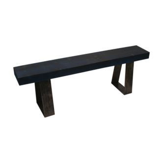 Wood and metal bench