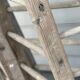 Lot 4 large painter's ladders carrying wood 1950