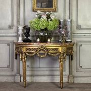 Louis XVI console table in carved and gilded wood, Jura brocatelle marble, 18th century